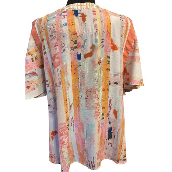 Anthropologie Floreat Blouse OSFA Open Kimono Cardigan Cottage Core Whimsical - Picture 5 of 8